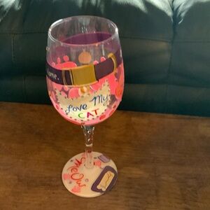 Lolita “ Love My Cat” Wine Glass
